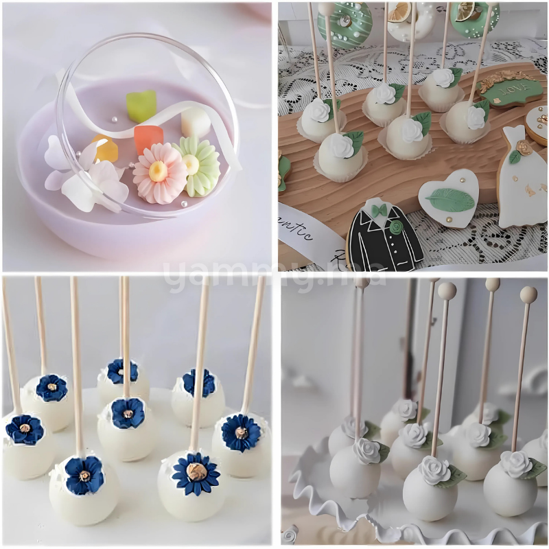 Moule Silicone 4 Mini Fleurs et 3 Feuilles