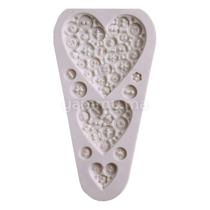 Moule Silicone Boutons en Forme de Coeurs