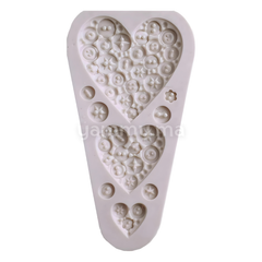 Moule Silicone Boutons en Forme de Coeurs