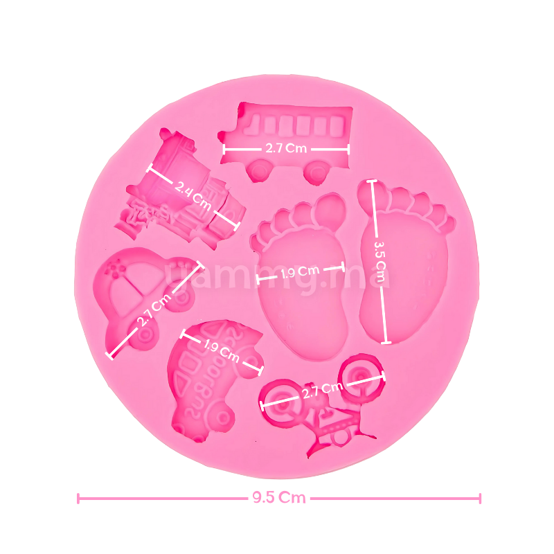 Moule Silicone Vélo Voiture Bus Camion Pieds