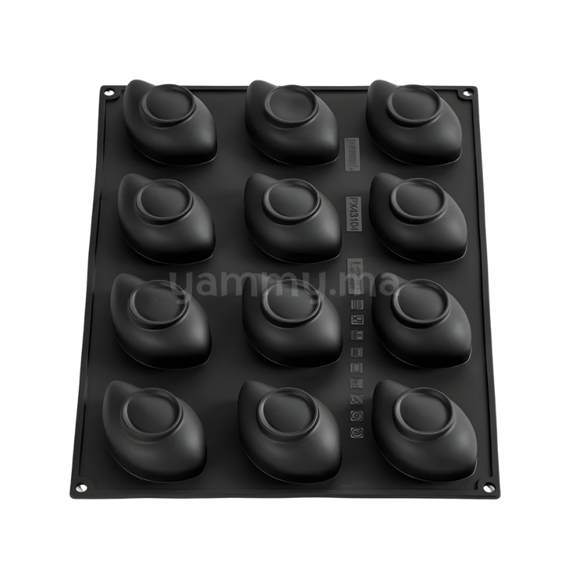 Moule Silicone Mangue 9 x H 3.5 cm (x12) "PX43104" - Pavoni