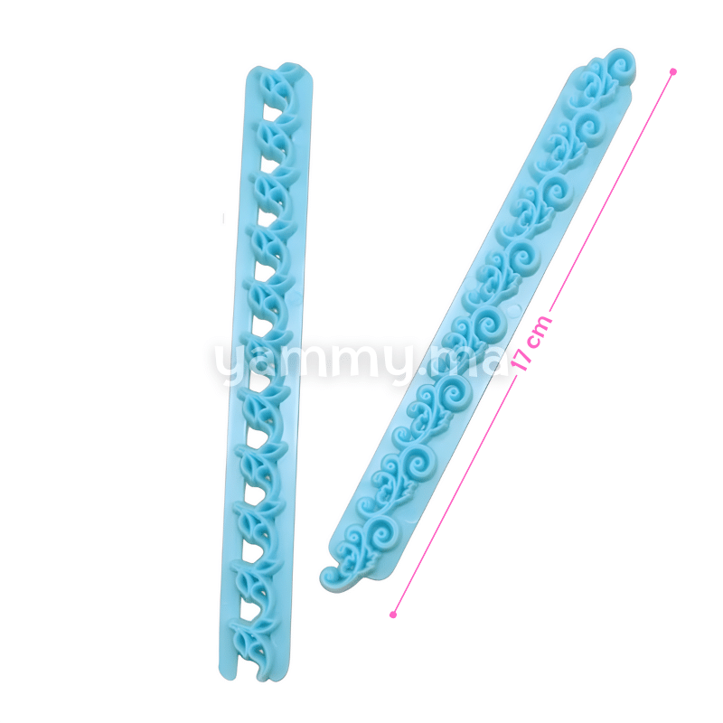 SET. 2 Embosseurs Guirland de Fleurs pour Pâte à Sucre M1