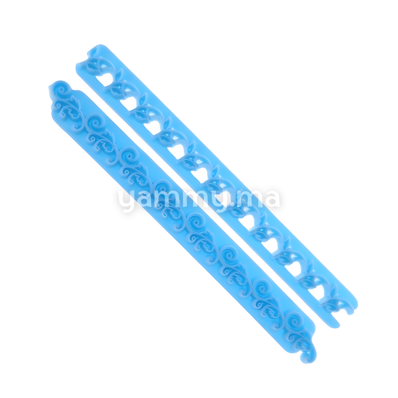 SET. 2 Embosseurs Guirland de Fleurs pour Pâte à Sucre M1