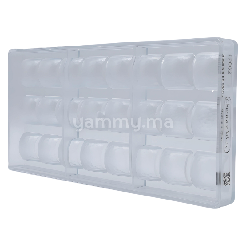 Moule Chocolat en Polycarbonate Sphère Carrée Facette "CW12062" - Chocolate World