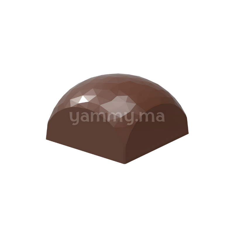 Moule Chocolat en Polycarbonate Sphère Carrée Facette "CW12062" - Chocolate World
