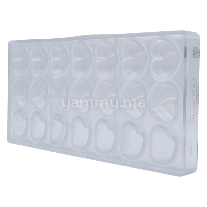 Moule Chocolat en Polycarbonate 3 Coeurs Modern "CW1576" - Chocolate World