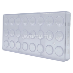 Moule Chocolat en Polycarbonate Demi Sphère Facette "CW1909" - Chocolate World