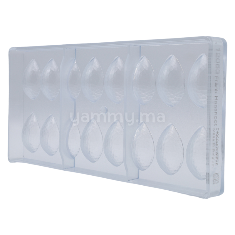 Moule à Chocolat en Polycarbonate Quenelle Facette "CW12063" 7.5gr - Chocolate World