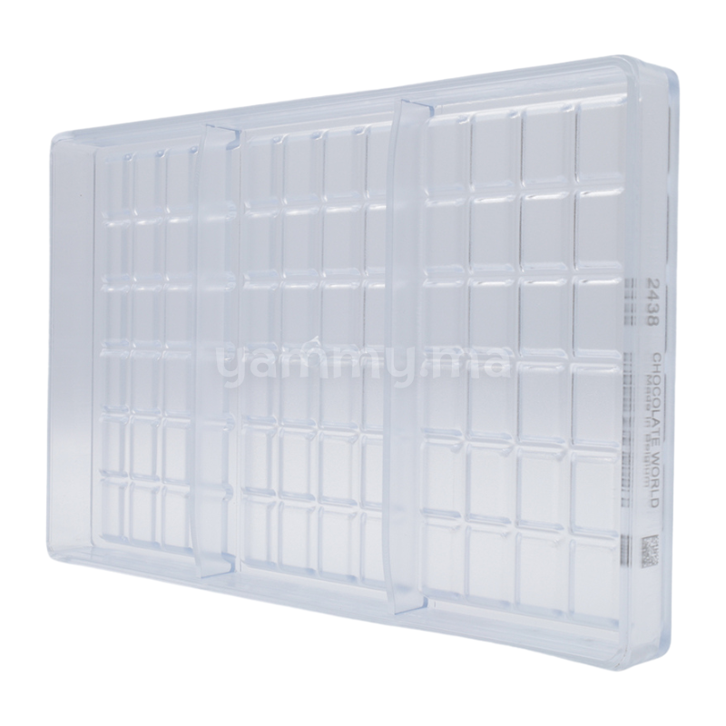 Moule à Chocolat en Polycarbonate Tablette 4x6 Rectangle "CW2438" 70gr - Chocolate World