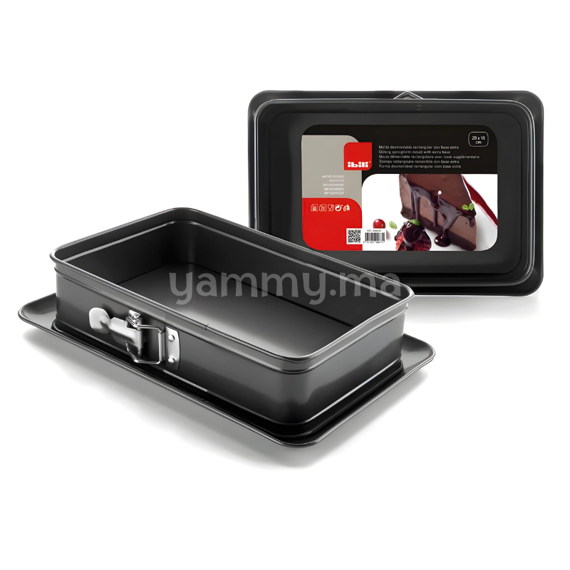 Moule Démontable Rectangulaire Base Extra Moka 28 x 18 cm - Ibili