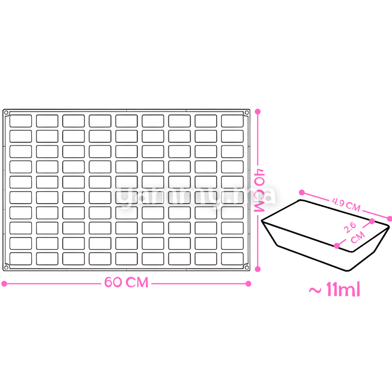Moule Silicone Mini Financiers 60/40 cm "PX306" - Pavoni