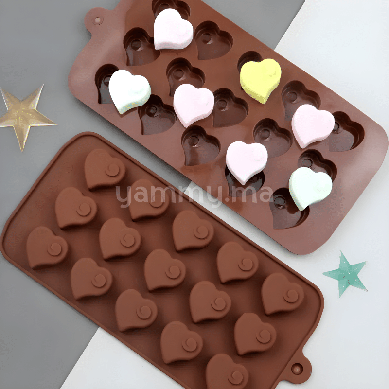 Moule Silicone à Chocolat 15 Coeurs