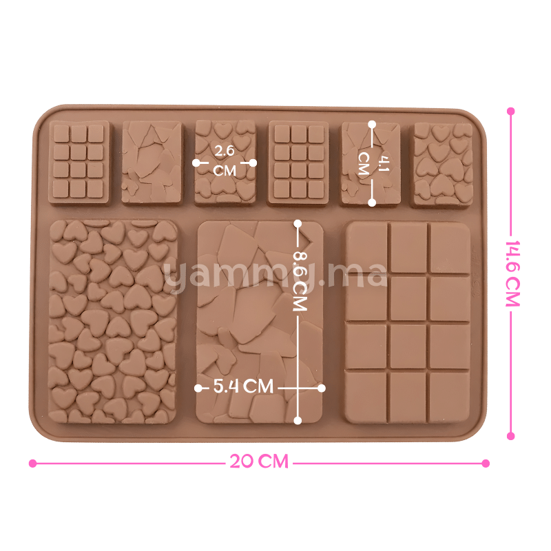 Moule Silicone 9 Mini Tablettes Chocolat
