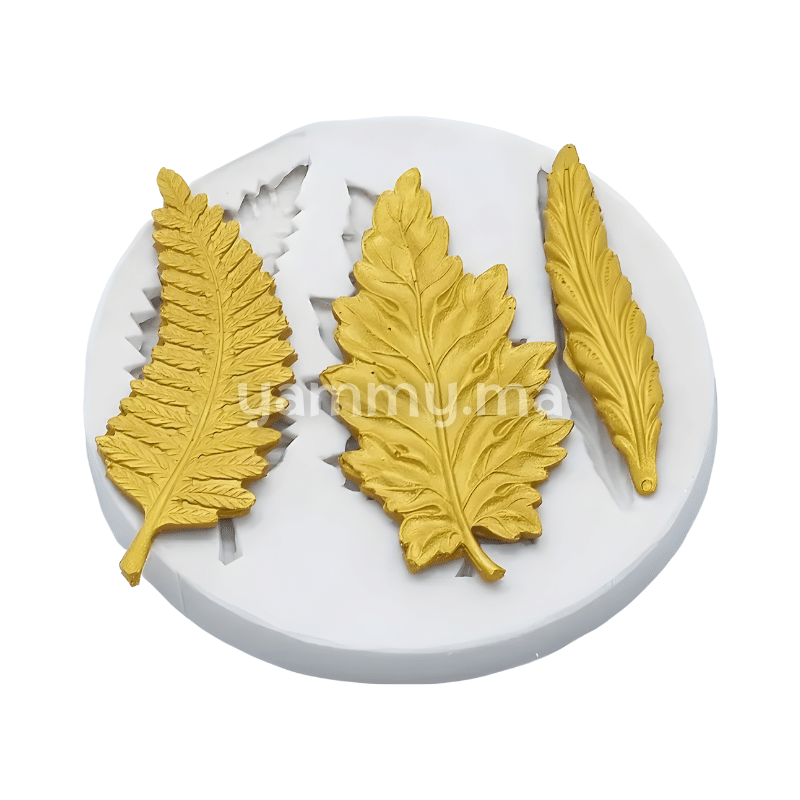 Moule Silicone 3 Feuilles d'Arbre