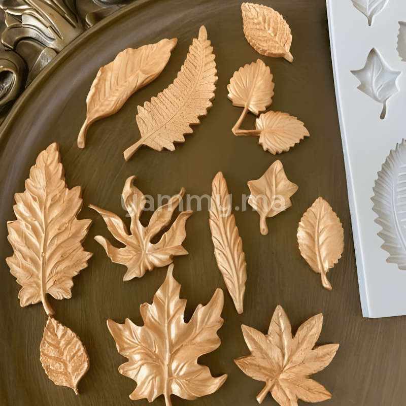 Moule Silicone 12 Feuilles d'Arbre pate a suce