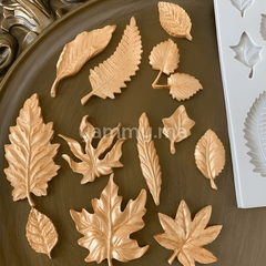 Moule Silicone 12 Feuilles d'Arbre pate a suce