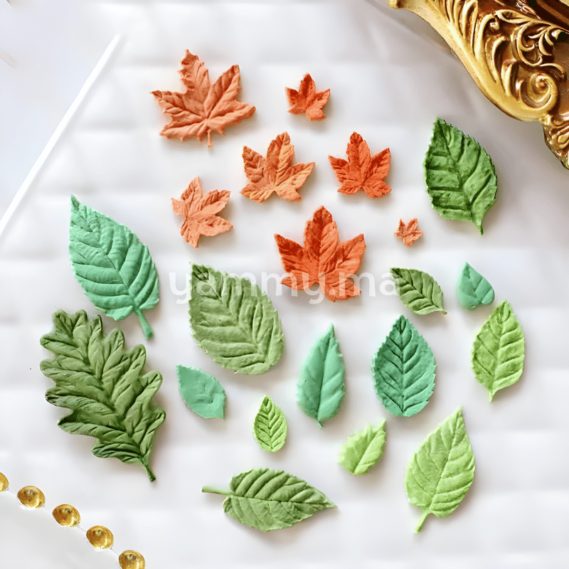 Moule Silicone 12 Feuilles d'Arbre pate a suce