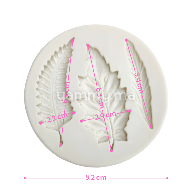 Moule Silicone 3 Feuilles d'Arbre