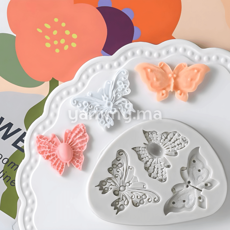 Moule Silicone 3 Papillons pate a sucre