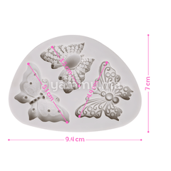Moule Silicone 3 Papillons pate a sucre
