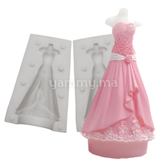 SET. 2 Moules Silicone pour la Robe de Mariage 3D