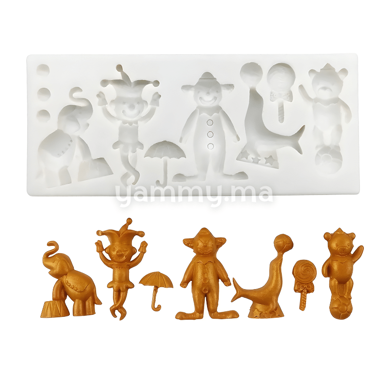 Moules Silicone Thème Clown et Cirque