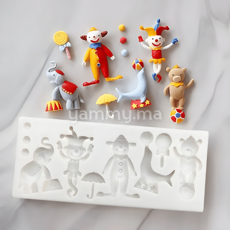 Moules Silicone Thème Clown et Cirque