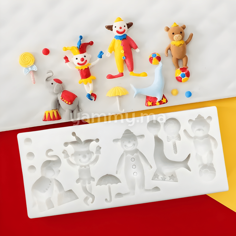 Moules Silicone Thème Clown et Cirque