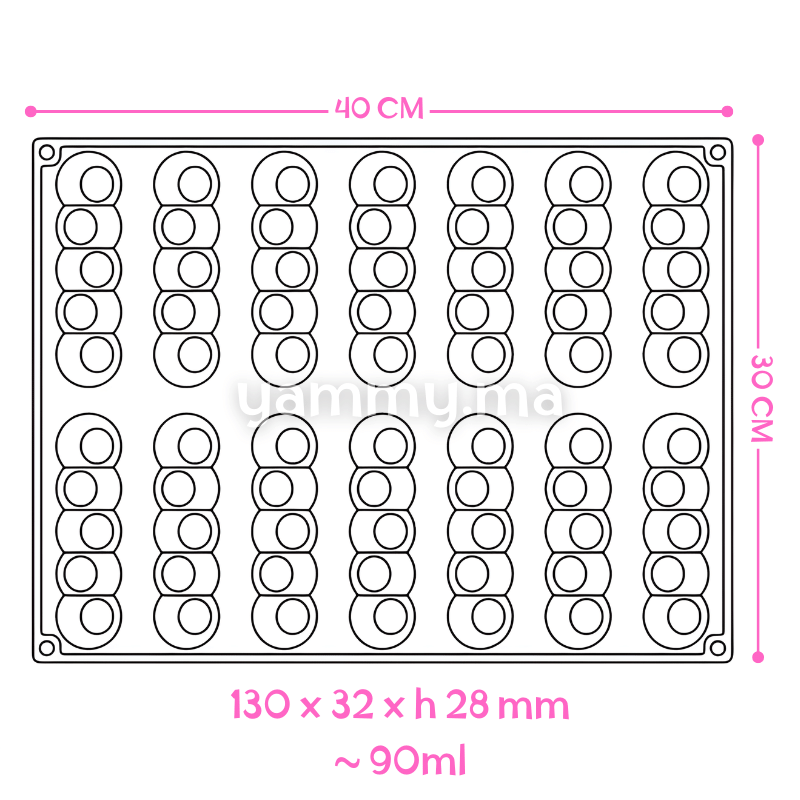 Moule Silicone Pelota (x14) "PX4352" - Pavoni