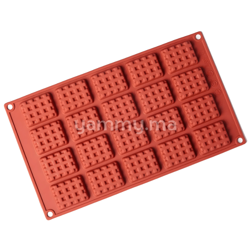 Moule Silicone 20 Mini Gauffres Rectangles "D065"
