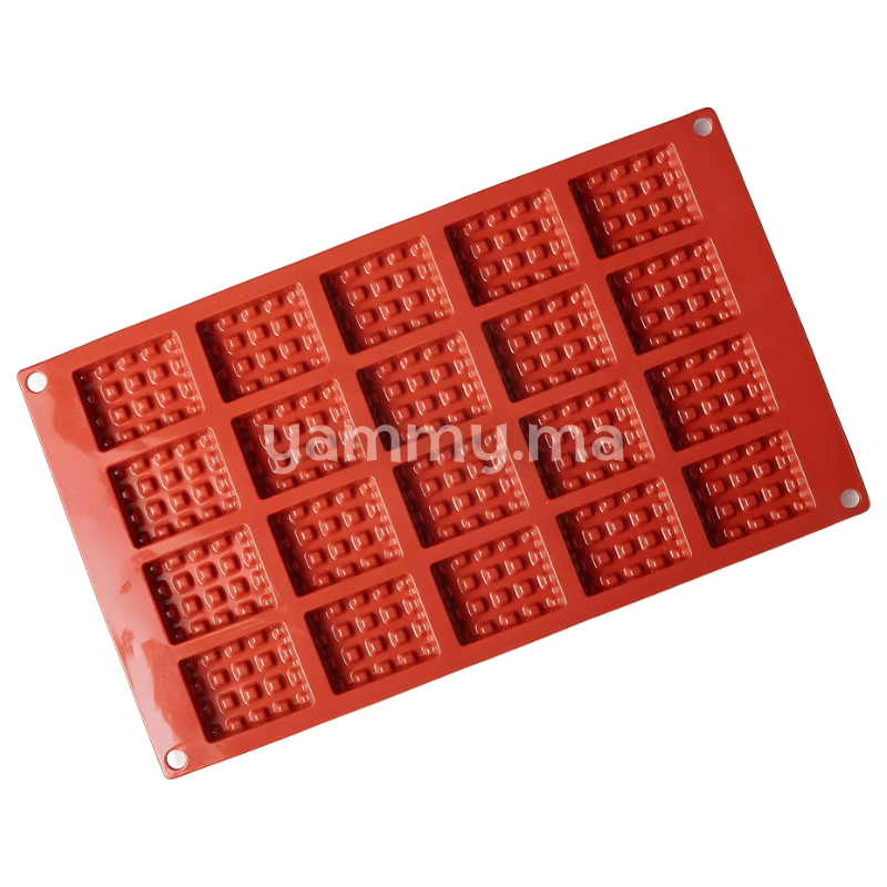 Moule Silicone 20 Mini Gauffres Rectangles "D065"