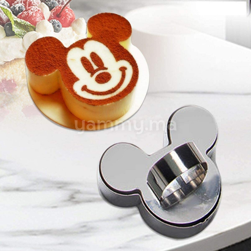 SET. 2 Moule en Inox a Mousse Individuel Mickey Mouse