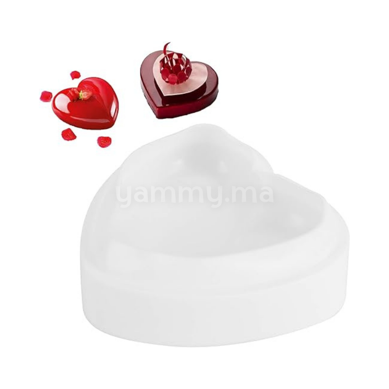 Moule Silicone Grand Coeur Bombé 3D