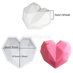 Moule Silicone 3D Coeur Géométrique