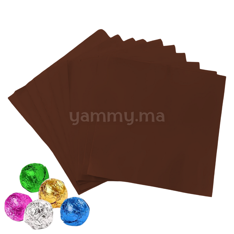 Emballage Pour Bonbons Brun 100 feuilles 10 x 10 Cm