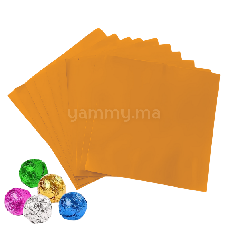 Emballage Pour Bonbons Or 100 feuilles 10 x 10 Cm