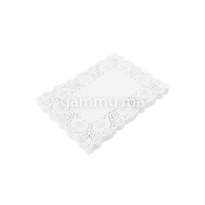 Papier Dentelle Blanc Rectangulaire 20x27 cm 12 PCs