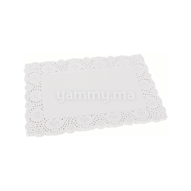 Papier Dentelle Blanc Rectangulaire 25x34 cm 12 PCs