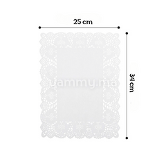 Papier Dentelle Blanc Rectangulaire 25x34 cm 12 PCs
