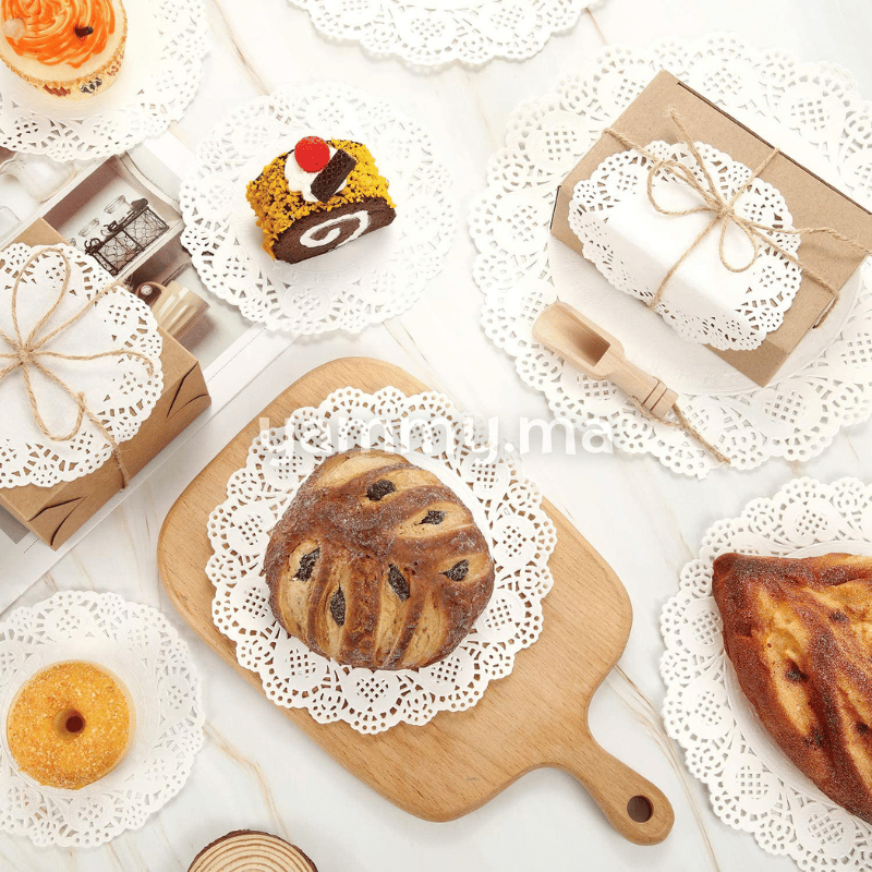 Dentelle Ronde en Papier Blanc