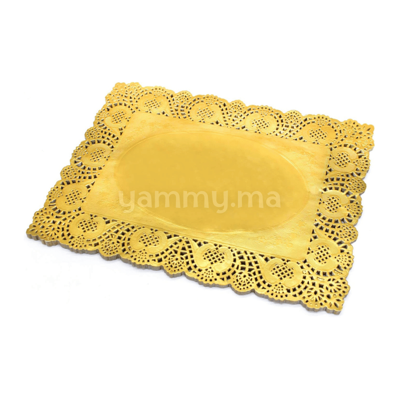 Papier Dentelle Or Rectangulaire 25x34.5 cm 12 PCs