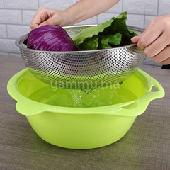 passoire basse en inox sur pied Ø 25,5 cm