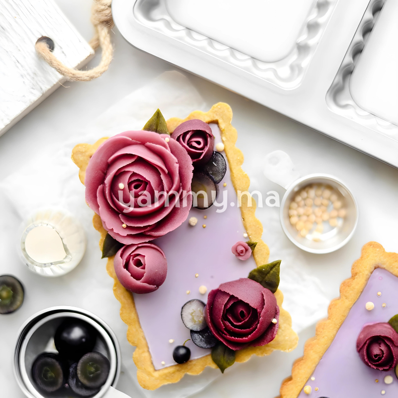 Moule à Tartelette Rectangulaire Fond Amovible 13x8 cm Silver-Top - Patisse 03565