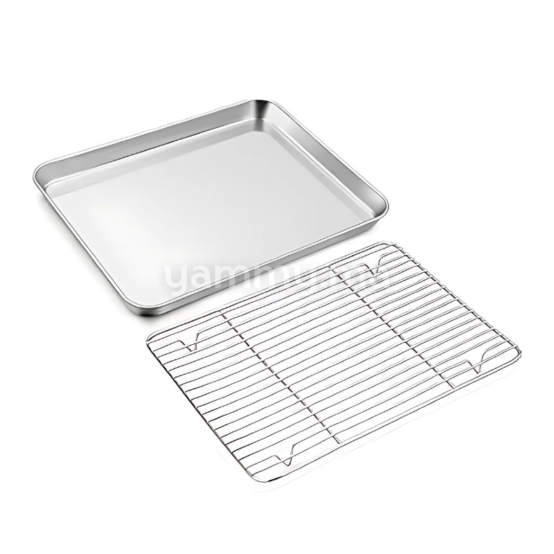 Plat à Four avec Grille en Inox 40.5x30.5 cm - Lacor 15567