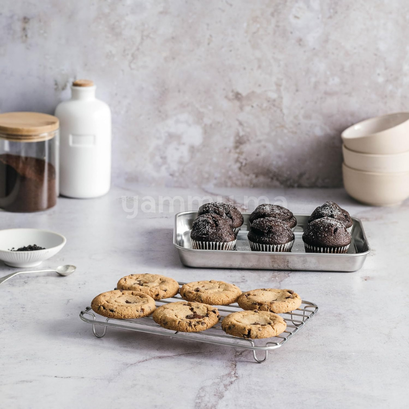 Plat à Four avec Grille en Inox 26.5x20.5 cm - Lacor 15566