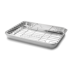 Plat à Four avec Grille en Inox 26.5x20.5 cm - Lacor 15566