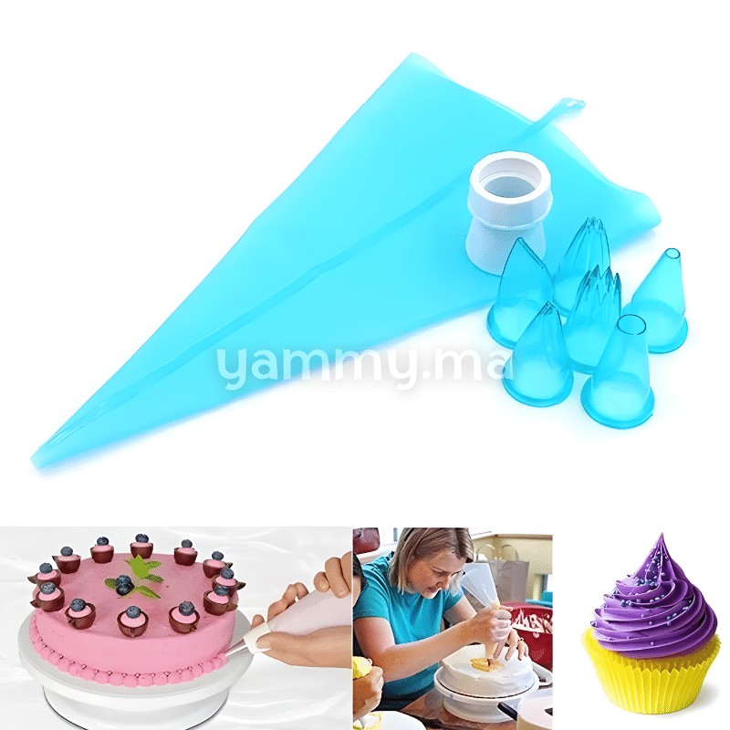 Poche à Decorer en Silicone + 6 Douilles