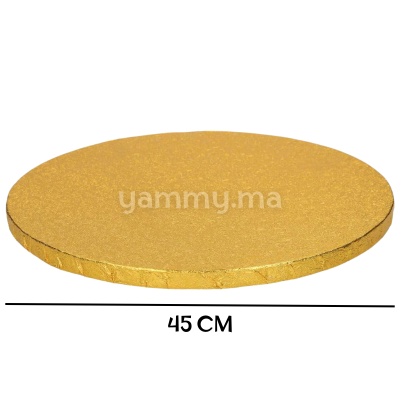 Présentoir et Support Gâteau Cake Board Rond Ø 45 cm OR