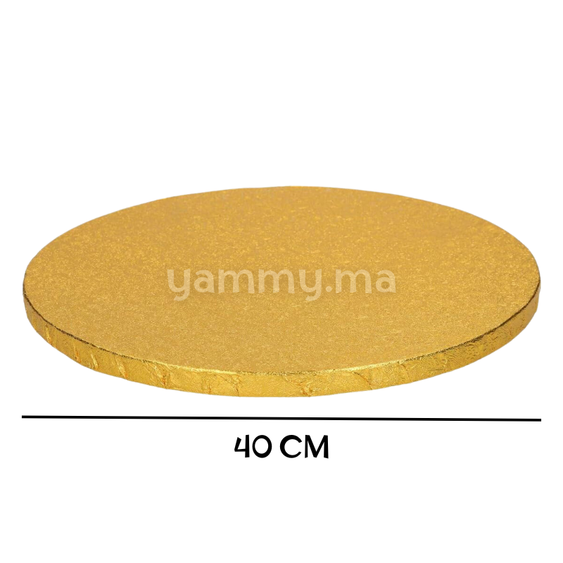 Présentoir et Support Gâteau Cake Board Rond Ø 40 cm OR