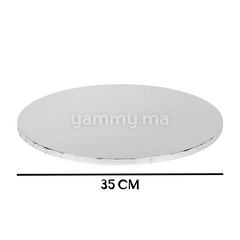 Présentoir et Support Gâteau Cake Board Rond Ø 35 cm Argent